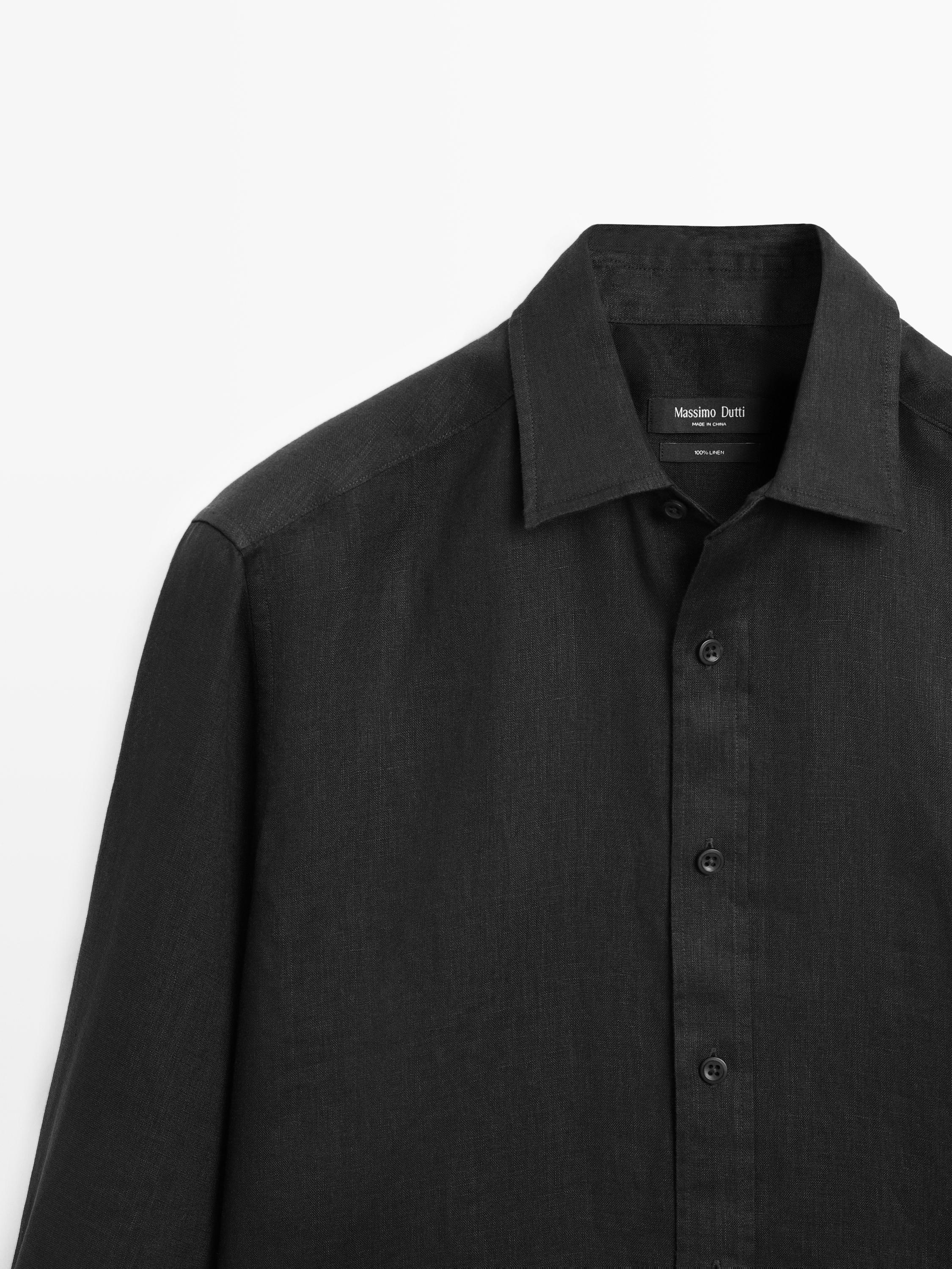 Slim fit 100% linen shirt